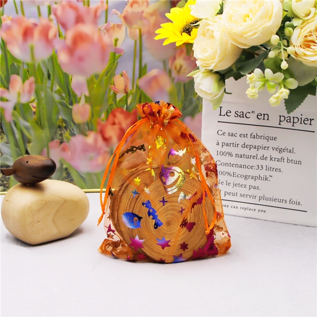 fabric halloween drawstring mesh bag
