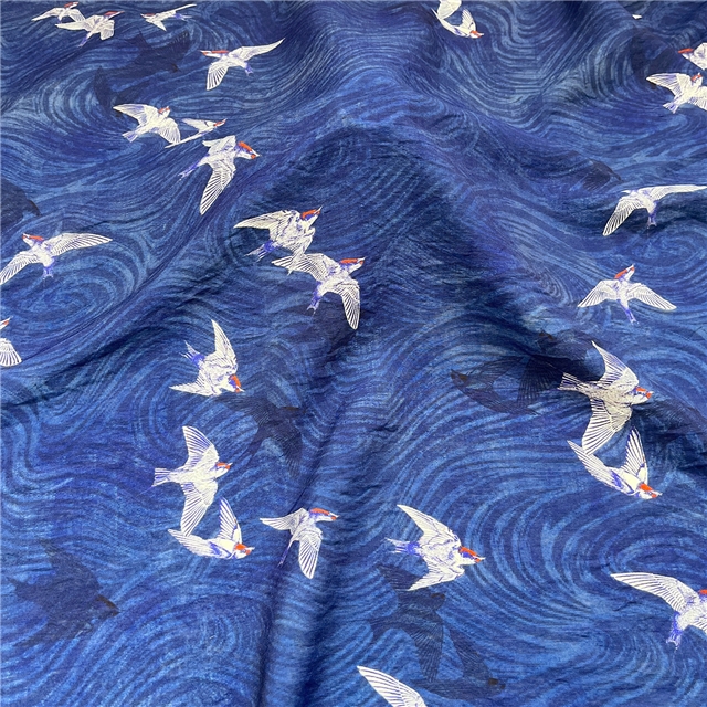 80% cotton+20% nylon yarn flying bird printing brocade cotton fabric