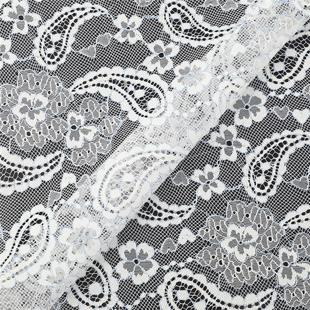 100% polyester cashew patterned hollow lace fabric