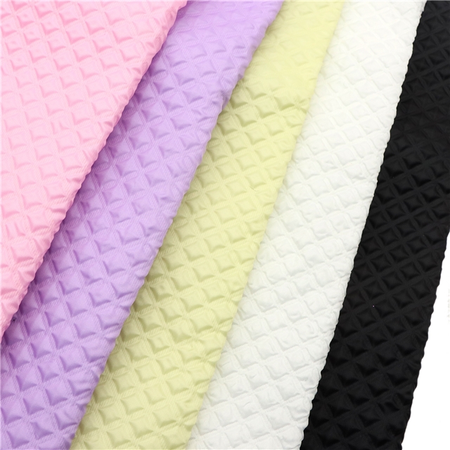 3d grid embossed bubble fabric