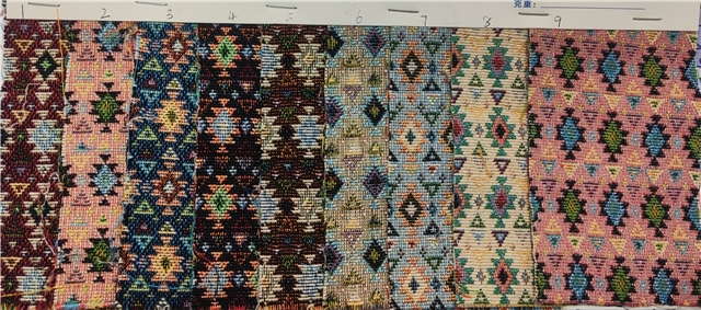 ethnic style geometric diamond pattern color woven jacquard fabric