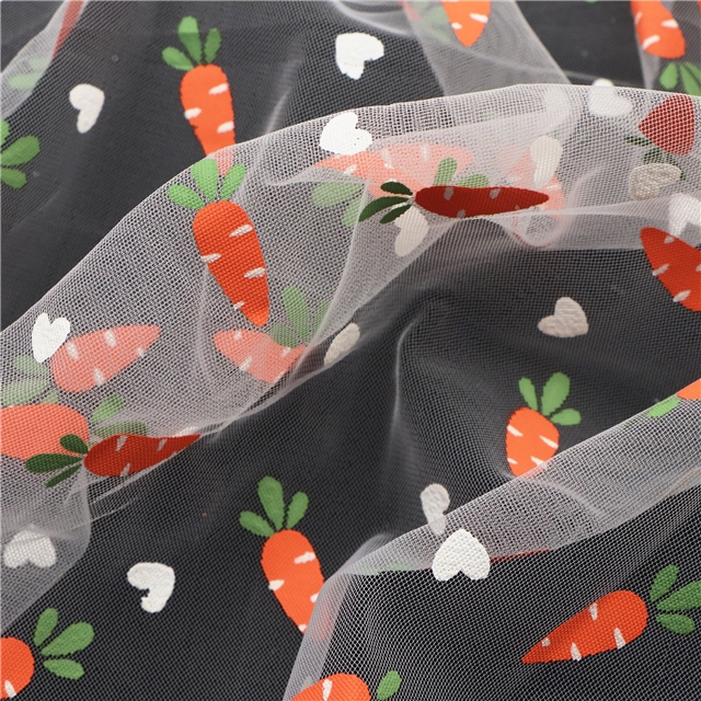 offset printing heart carrot mesh gauze