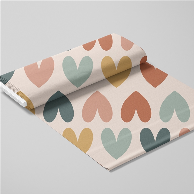 polyester cotton geometric heart series polyester cotton fabric set (5 pcs/set)