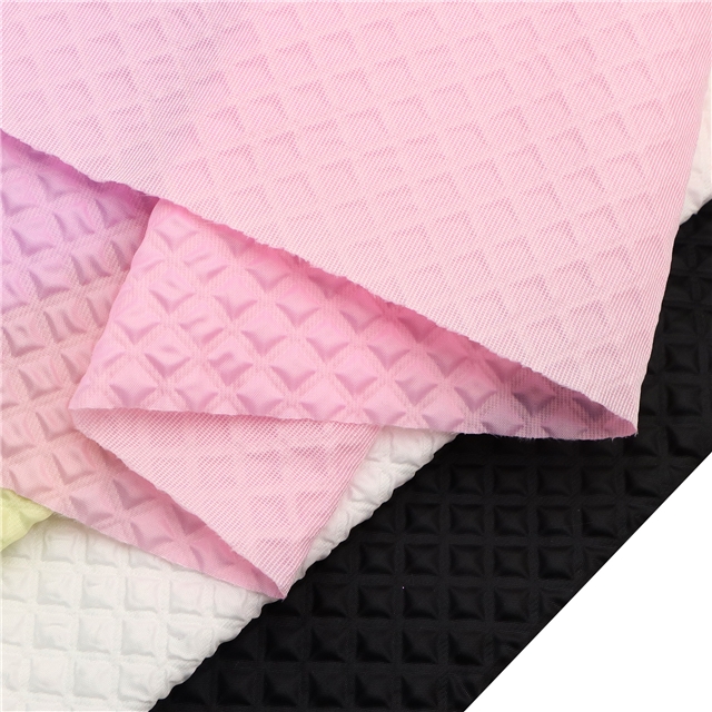 3d grid embossed bubble fabric