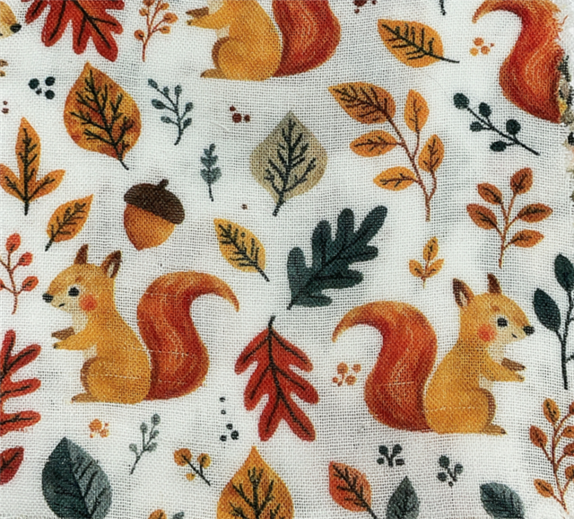 cotton Cartoon squirrel cotton double-layer yarn digital printing fabric