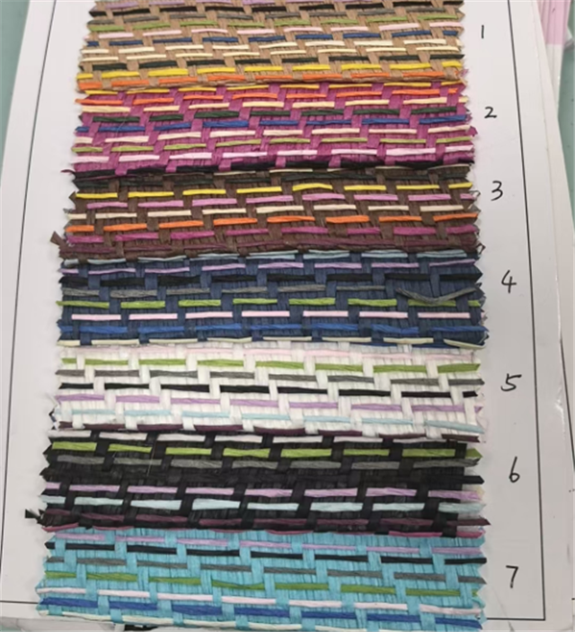colorful paper grass woven fabric