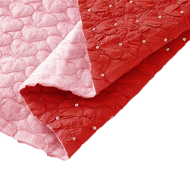 bubble sequins heart quilting embroidery ultrasonic clip cotton fabric