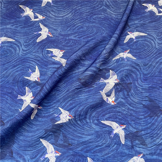 80% cotton+20% nylon yarn flying bird printing brocade cotton fabric