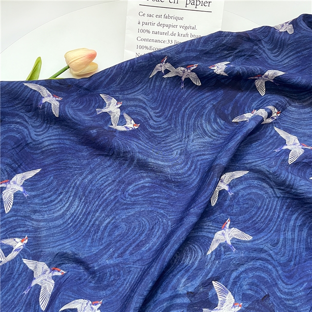 80% cotton+20% nylon yarn flying bird printing brocade cotton fabric