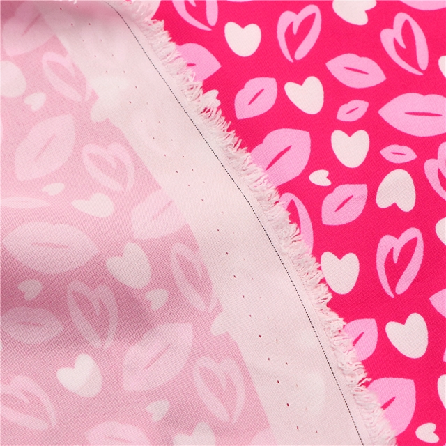 Leopard lips and rose printed polyester fabric