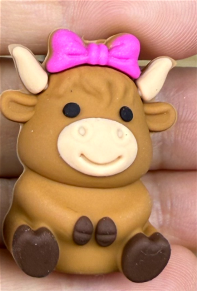 silicone three-dimensional bow cow silicone bead