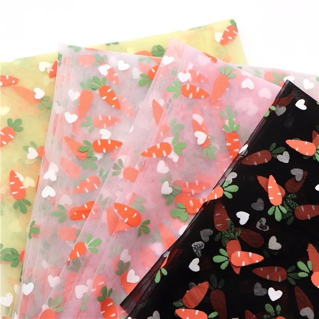 offset printing heart carrot mesh gauze