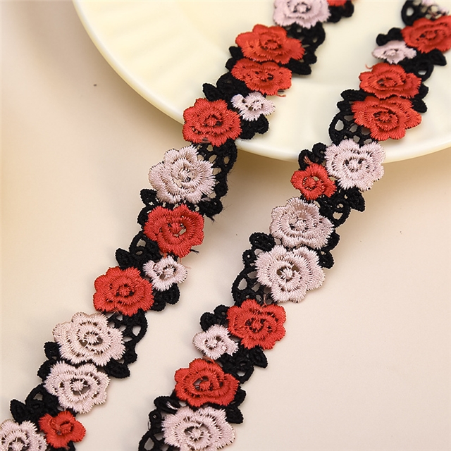 rose blossom embroidery water soluble lace