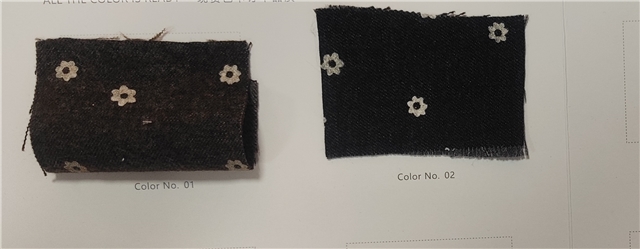 offset printed flower twill brushed woolen fabric