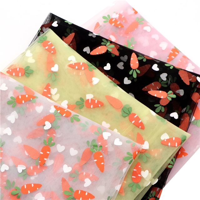 offset printing heart carrot mesh gauze