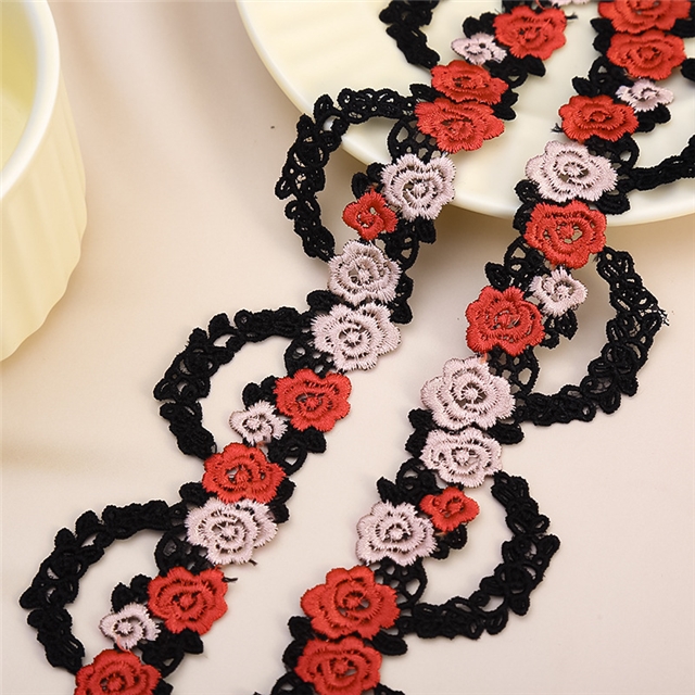 rose blossom embroidery water soluble lace