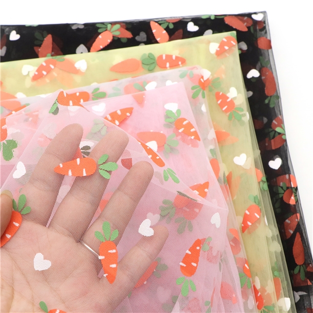 offset printing heart carrot mesh gauze