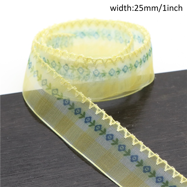 single hook edge printed snow yarn ribbon