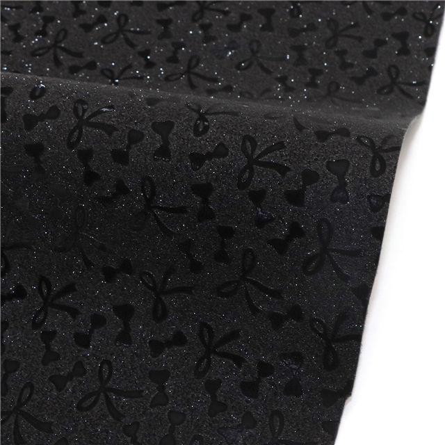 synthetic leather glitter bow faux leather