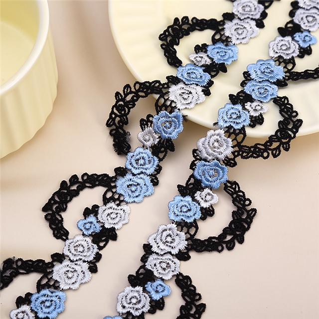 rose blossom embroidery water soluble lace