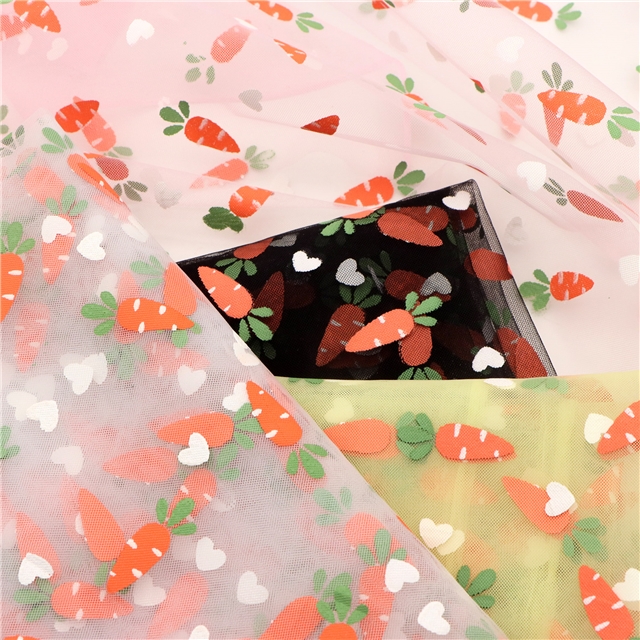 offset printing heart carrot mesh gauze