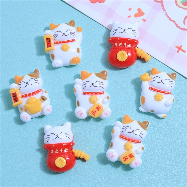 plastic/resin cute lucky cat 3d resin accessories