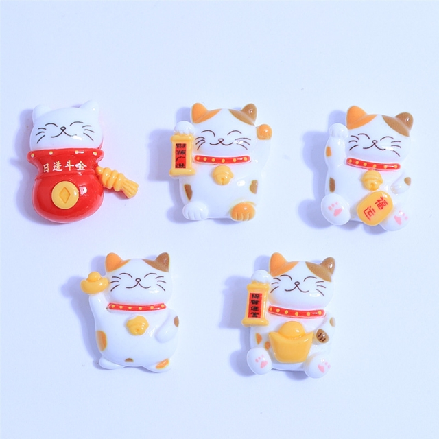 plastic/resin cute lucky cat 3d resin accessories