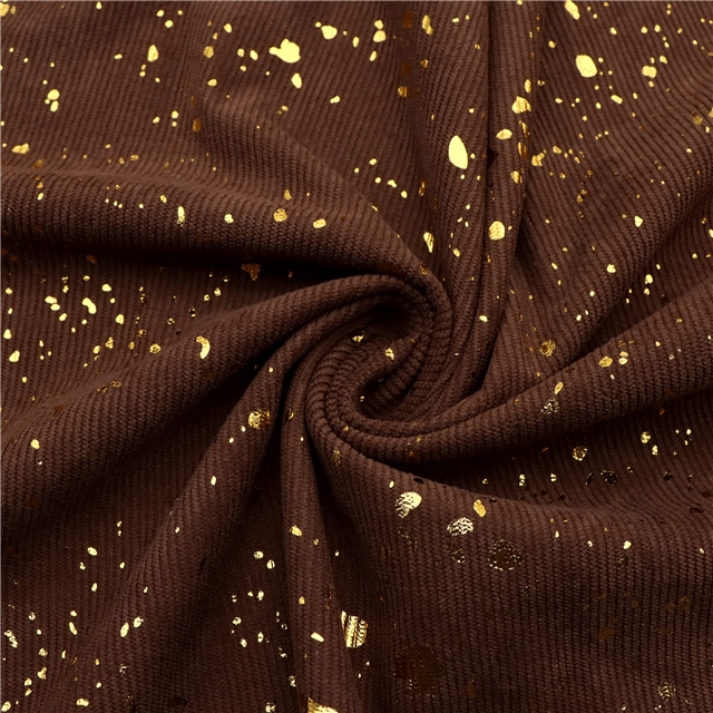 gold hot stamping corduroy fabric
