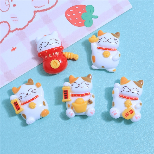 plastic/resin cute lucky cat 3d resin accessories
