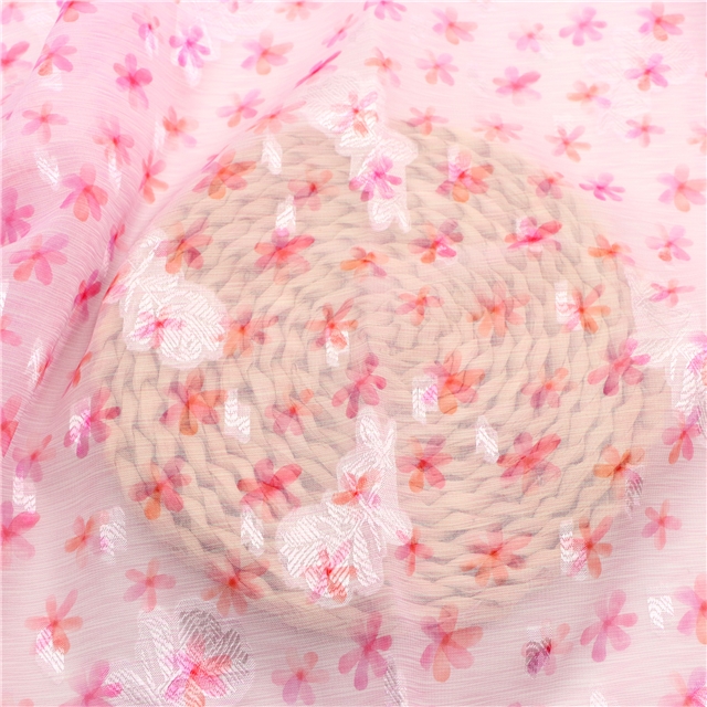 plain flower sheared carved chiffon fabric