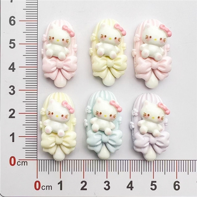 plastic/resin bright cartoon ice cream hello kitty 3d resin accessories