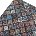 ethnic style geometric grid color woven jacquard fabric