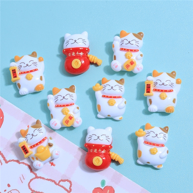 plastic/resin cute lucky cat 3d resin accessories