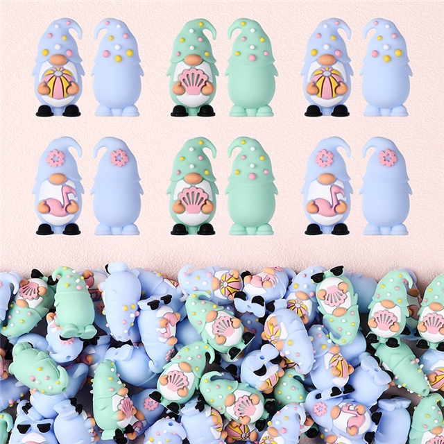 silicone three-dimensional gnome silicone bead