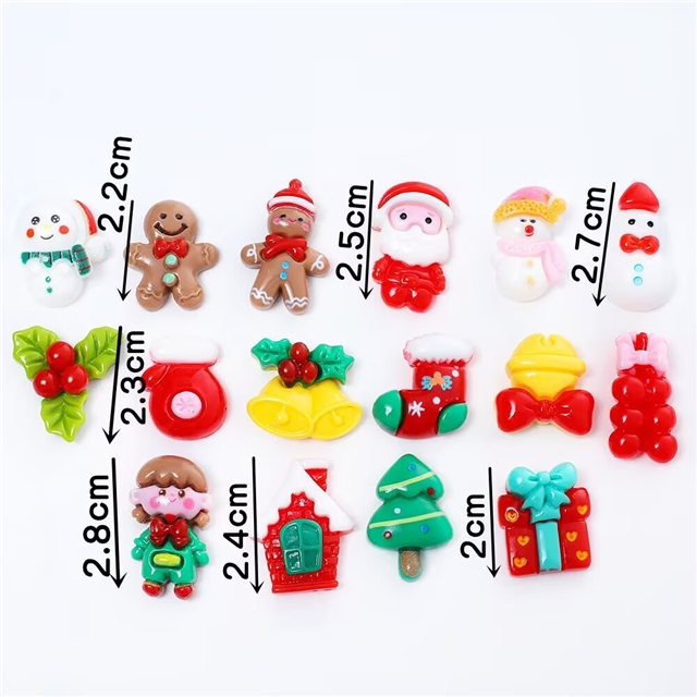 plastic/resin cartoon glossy christmas 3d resin accessories
