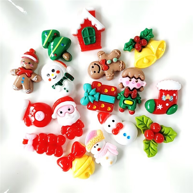 plastic/resin cartoon glossy christmas 3d resin accessories