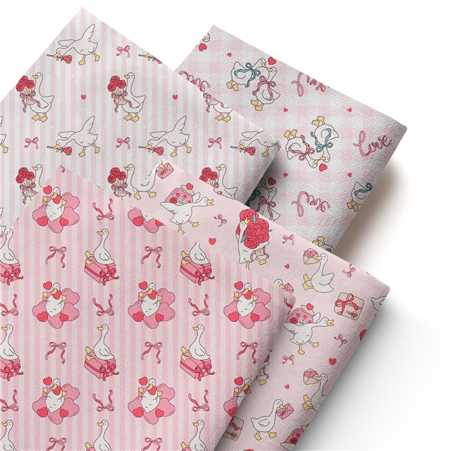 polyester cotton swan series polyester cotton fabric set (4 pcs/set)