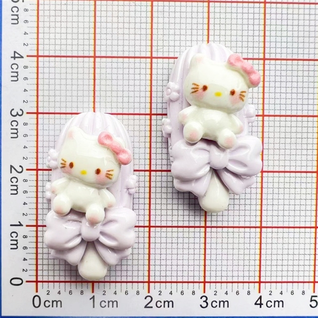 plastic/resin bright cartoon ice cream hello kitty 3d resin accessories