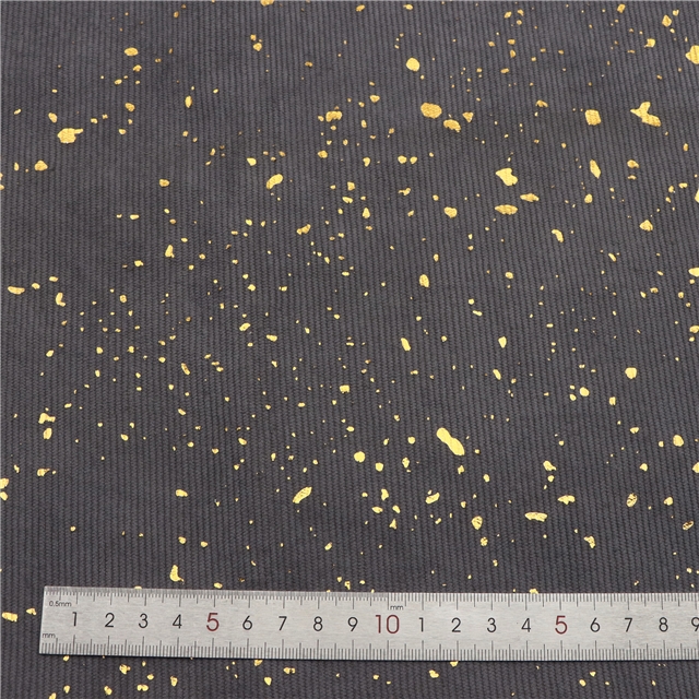 gold hot stamping corduroy fabric