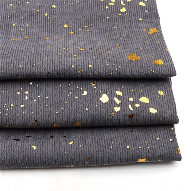 gold hot stamping corduroy fabric