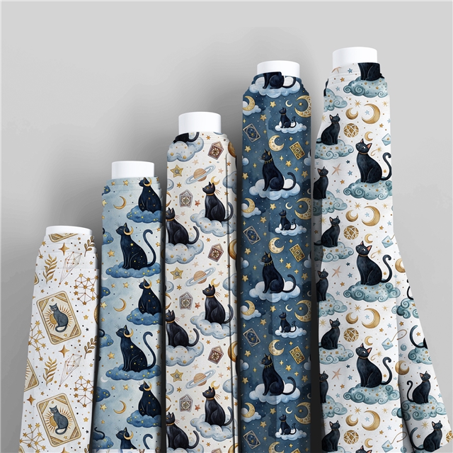 polyester cotton cat series polyester cotton fabric set (10 pcs/set) polyester cotton fabric,50*45cm(19.7*17.7