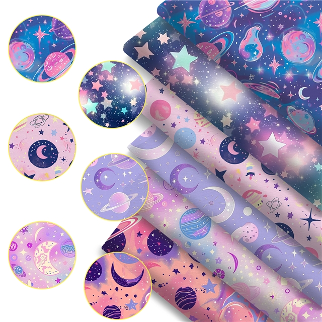 polyester cotton planet series polyester cotton fabric set (6 pcs/set)