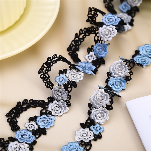rose blossom embroidery water soluble lace