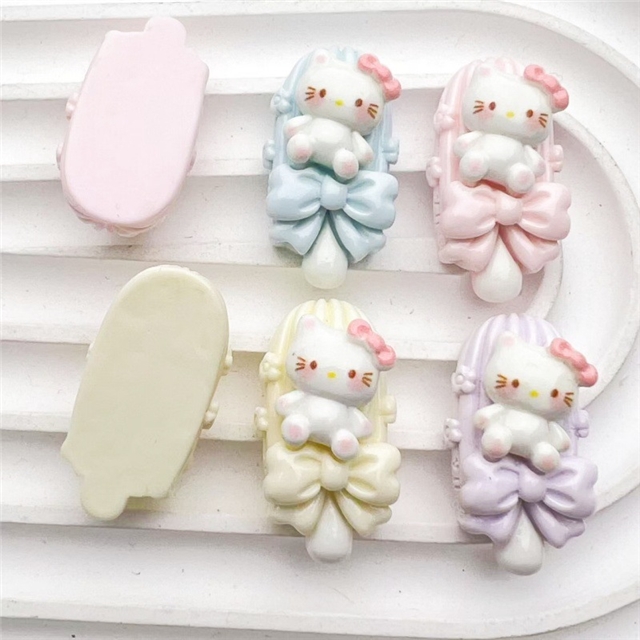 plastic/resin bright cartoon ice cream hello kitty 3d resin accessories