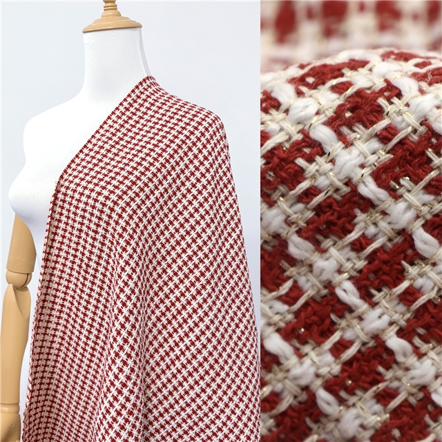 golden thread woolen woven small fragrant fabric