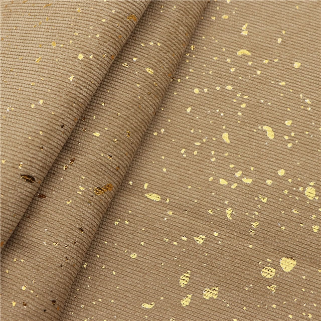 gold hot stamping corduroy fabric