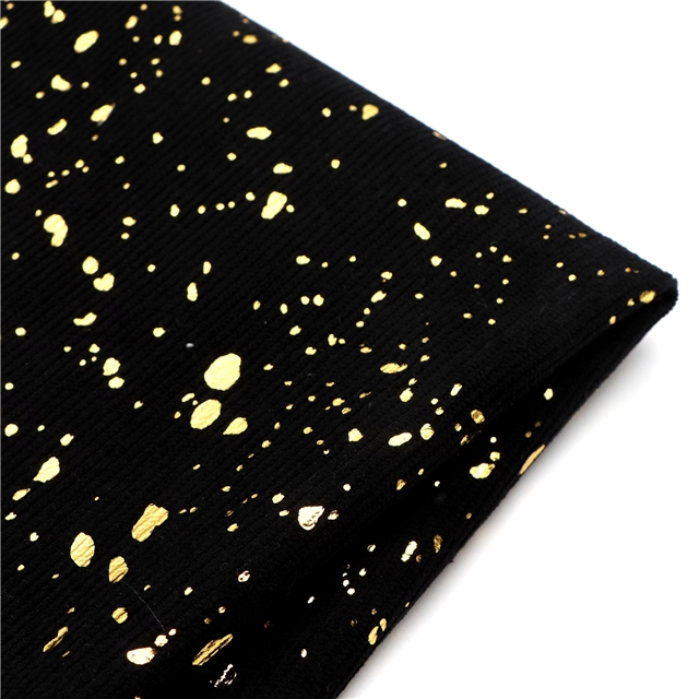 gold hot stamping corduroy fabric
