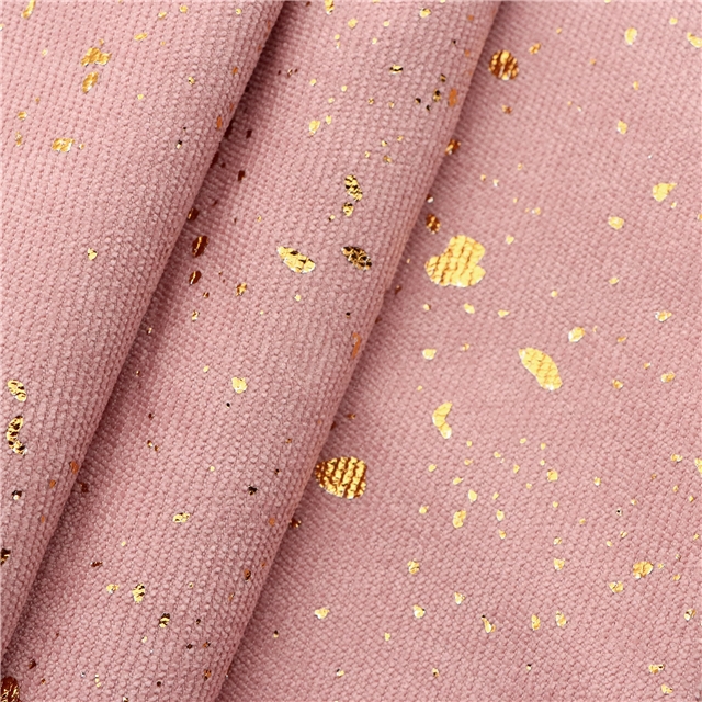 gold hot stamping corduroy fabric