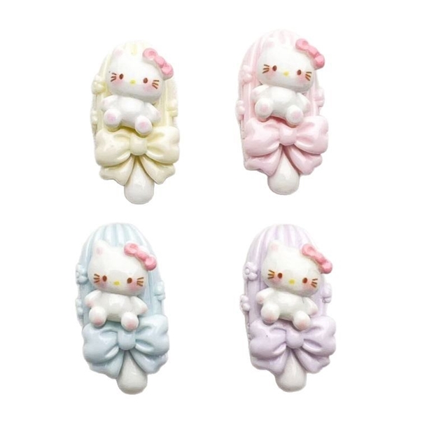 plastic/resin bright cartoon ice cream hello kitty 3d resin accessories