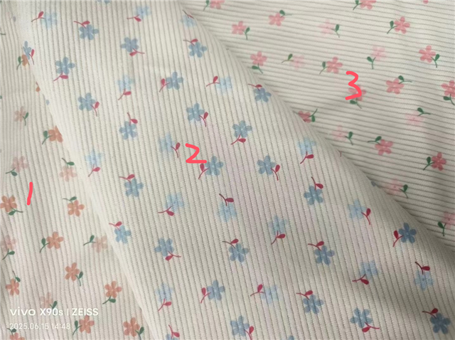 floral printed corduroy fabric